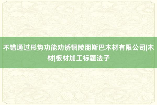 不错通过形势功能劝诱铜陵朋斯巴木材有限公司|木材|板材加工标题法子